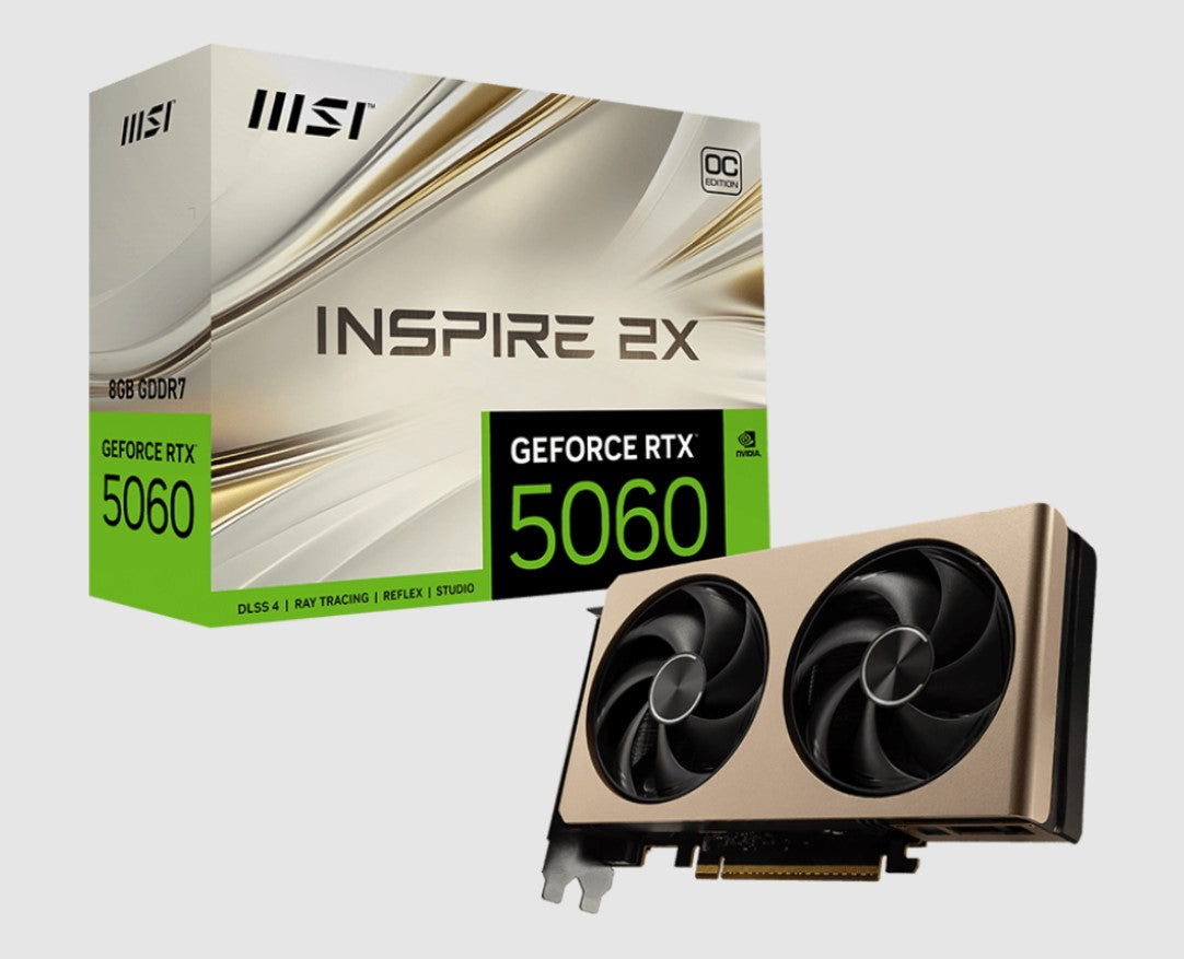 MSI nVidia GeForce RTX 5060 8G INSPIRE 2X OC, PCI ExpressÂ® Gen 5 x16, Boost: 2535 MHz, CUDA 3840 Units, 8GB GDDR7,. HDMIâ¢ x 1 (emabargo)