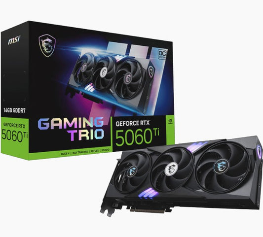 MSI nVidia GeForce RTXâ¢ 5060 Ti 16G GAMING TRIO OC, PCI ExpressÂ® Gen 5x16, Boost: 2647 MHz, CUDA 4608 Units, 16GB GDDR7, HDMIâ¢ x 1