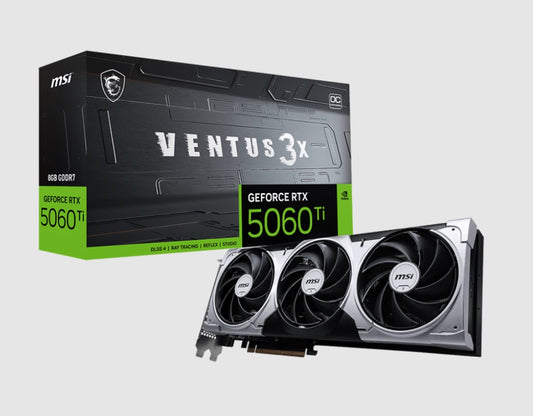 MSI nVidia GeForce RTXâ¢ 5060 Ti 8G VENTUS 3X OC, PCI ExpressÂ® Gen 5 x 16, Boost: 2602 MHz, CUDA 4608 Units, 8GB GDDR7, HDMIâ¢ x 1