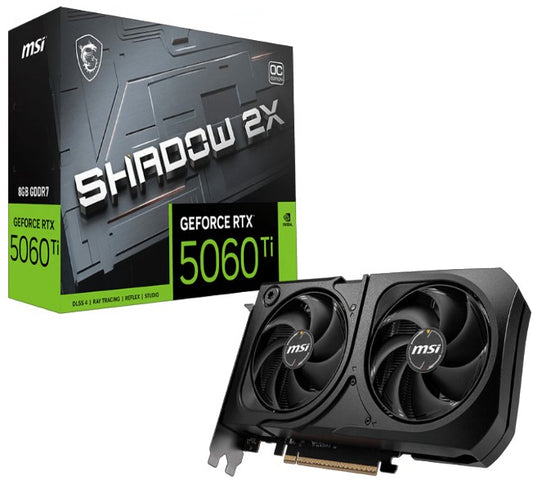 MSI nVidia GeForce RTX 5060 Ti 8G SHADOW 2X OC PLUS, Boost: 2482 MHz, CUDA 8960 Units, 8GB GDDR7, HDMIâ¢ x 1 (embargo)