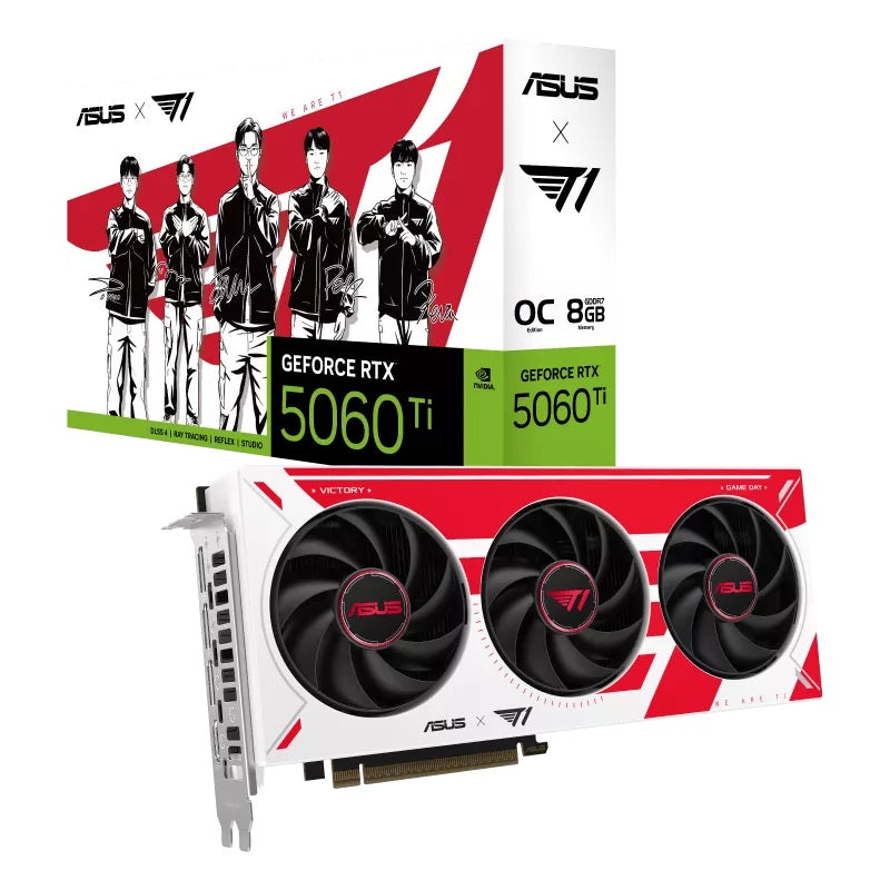 ASUS nVidia T1 GeForce RTXâ¢ 5060 Ti 8GB GDDR7 OC Edition, 759 TOPs, 4608 CUDA, 28Gbps, 128-bit, PCIe 5.0, 2.5-Slot
