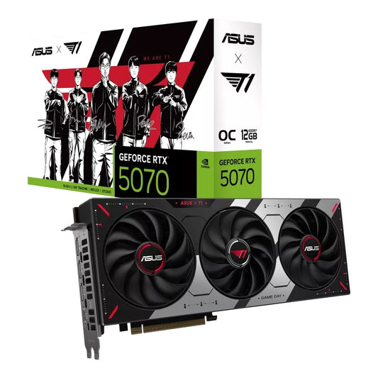 ASUS nVidia T1 GeForce RTXâ¢ 5070 12GB GDDR7 OC Edition, 988 TOPs, 6144 CUDA, 28Gbps, 192-bit, PCIe 5.0, 2.5-Slot